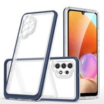 Custodia trasparente 3in1 per Samsung Galaxy A72 4G Frame Gel Cover blu