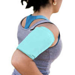 Fascia da braccio in tessuto elastico per il running fitness L blu