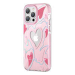 Custodia Kingxbar Heart Star Series per iPhone 14 Pro Max cover posteriore cover cuore rosa