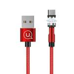 Cavo USAMS magnetico intrecciato MicroUSB 2.1A Fast Charge 1m angolo regolabile U59 SJ474USB02 US-SJ474 Rosso