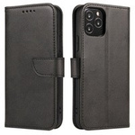 Magnet Case elegante custodia per custodia con patta e funzione di supporto Oppo Find X5 Pro nero