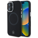 Etui Mercedes iPhone 16 6.1" czarny/black hardcase Silicone Tonal Logo MagSafe