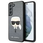Cover KARL LAGERFELD Samsung Galaxy S22 Plus Saffiano Ikonik Karl`s Head Custodia rigida argento