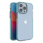 Spring Case per iPhone 14 Pro Max cover in silicone con cornice celeste