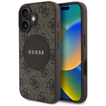 Etui Guess 4G Circle Classic Logo MagSafe do iPhone 16 brązowy