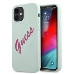 Cover GUESS Apple iPhone 12 Mini Silicone Vintage GUHCP12SLSVSBF Blu Fucsia Hardcase