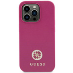 Guess GUHCP15SPS4DGPP iPhone 15 6,1" rosa/rosa rigidocase Strass Logo in metallo