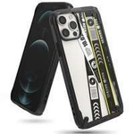 Ringke Fusion X Design cover blindata con cornice per iPhone 12 Pro Max nero (Ticket band) (XDAP0024)