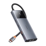HUB USB 6in1 Baseus Metal Gleam Serie II USB-A/USB-C/USB-C PD/HDMI/RJ45/SD/TF - nero
