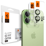 PROTECTOR DE CÁMARA Spigen OPTIK PRO GLAS.TR PROTECTOR DE CÁMARA "EZ FIT" PAQUETE DE 2 IPhone 16 / 16 PLUS / 17 VERDE