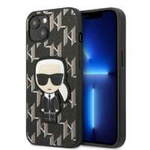 Cover Karl Lagerfeld iPhone 13 Mini 5.4" Hardcase Nero/nero Monogram Iconik Patch Case