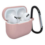 Custodia morbida per auricolari in silicone Apple AirPods 3 + gancio a clip rosa (custodia D)
