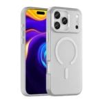 Etui Magnetic iPhone 17 Pro Max Abrasive MagSafe Matowe Białe