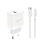 Caricatore da muro Dudao A20EU USB-A 18W - bianco + USB-A - Cavo Lightning