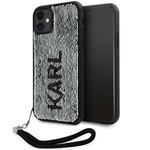 Karl Lagerfeld KLHCN61PSQRKS iPhone 11 / Xr 6.1" argento/argento durocase Cordoncino con paillettes