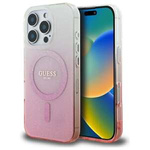 Etui Guess iPhone 16 Pro Max 6.9" różowy/pink hardcase IML Glitter Gradient MagSafe