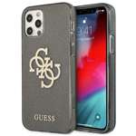 Cover GUESS Apple iPhone 12 Pro Max Glitter 4G Big Logo Nero Hardcase