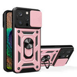 Custodia Hybrid Armor Camshield per iPhone 14 Pro Custodia blindata con cover per fotocamera rosa