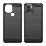 Custodia Carbon Case per Xiaomi Redmi A1+ cover in carbonio flessibile in silicone nero
