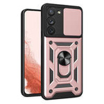 Custodia Hybrid Armor Camshield per Samsung Galaxy S23+ Custodia blindata con cover per fotocamera rosa