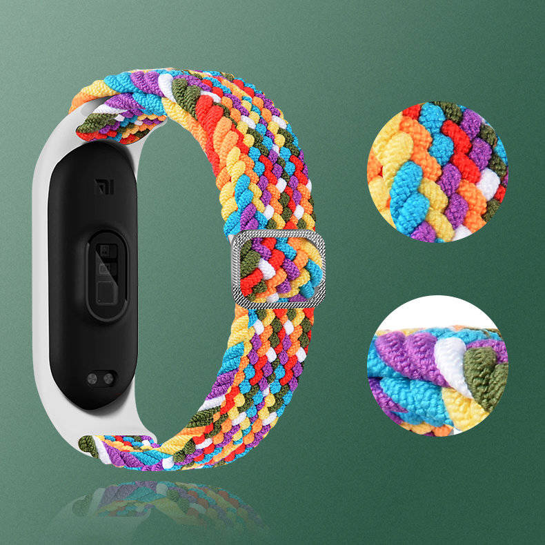 Cinturino Cinturino di ricambio in tessuto per Xiaomi Mi Band 6 5 4 3 Bracciale in tessuto intrecciato grigio 4GSM.COM