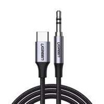 Ugreen AUX stereo audio Kábel 3,5 mm mini jack - USB typu C pre tabletový telefón 1 m čierny (CM450 20192)