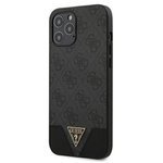 Puzdro GUESS Apple iPhone 12 Pro Max 6.7 4G Triangle Collection GUHCP12LPU4GHBK Grey Hardcase