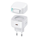 USAMS Ład. siec. 1xUSB-C ze zwijanym kablem Lighning (only head) PD+QC 35W Gan Fast Charging biały/white XMF Series CC209TC02 (US-CC209)