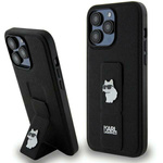 Etui Karl Lagerfeld KLHCP13LGSACHPK iPhone 13 Pro / 13 6.1" czarny/black hardcase Gripstand Saffiano Choupette Pins Case