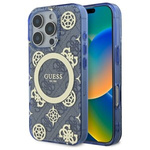 Etui Guess iPhone 16 Pro Max niebieski/blue hardcase IML Peony On 4G Background MagSafe