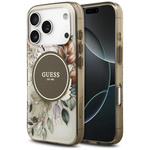 Etui Guess IML Flower & Tonal Circle     MagSafe do iPhone 17 Pro Max brązowy