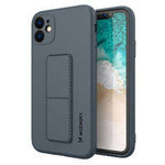 Wozinsky Kickstand Case flexible silicone cover with a stand iPhone 11 Pro Max navy blue