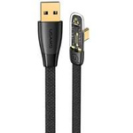 USAMS Kabel úhlové USB na USB-C PD 6A 66W rychlé nabíjení Iceflake Series 1,2 m černá/černá SJ585USB01 (US-SJ585)