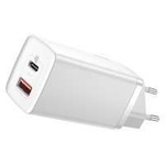 Baseus GaN2 Lite fast wall charger 65W USB / USB Typ C Quick Charge 3.0 Power Delivery (gallium nitride) white (CCGAN2L-B02)