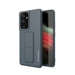 Wozinsky Kickstand Case flexible silicone cover with a stand Samsung Galaxy S21 Ultra 5G navy blue