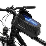Wozinsky taška na rám na bicykel 1,7 l kryt Telefón čierny (WBB28BK)