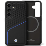 Cover BMW Leather Textured e Smooth MagSafe per Samsung Galaxy S25 nero