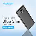 Powerbank Veger L10S (W1105PD) PD QC3.0 2A 20W 10000 mAh czarny