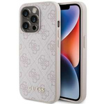 Etui Guess GUHCP15LG4GFPI iPhone 15 Pro 6.1" różowy/pink hard case 4G Metal Gold Logo Case