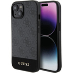 Etui Guess GUHCP15SG4GLGR iPhone 15 / 14 / 13 6.1" szary/grey hardcase 4G Stripe Collection Case