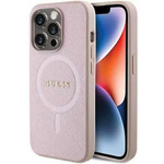 Etui Guess GUHMP15LPSAHMCP iPhone 15 Pro 6.1" różowy/pink hardcase Saffiano MagSafe Case