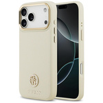 Etui Guess Grained Strass Logo MagSafe   do iPhone 17 Pro Max beżowy