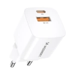 Wozinsky CMWCW 20W USB-C / USB-A nástěnná nabíječka - bílá