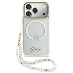 Etui Guess IML Glitters Script Strap     MagSafe do iPhone 17 Pro przezroczysty