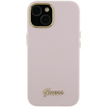 Etui Guess GUHCP15XSMBSLP iPhone 15 Pro Max 6.7" różowy/pink hardcase Silicone Script Metal Logo & Frame Case