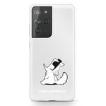 Puzdro KARL LAGERFELD Samsung Galaxy S21 Ultra Choupette Fun KLHCS21LCFNRC Číre tvrdé puzdro
