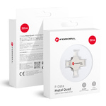 Pendrive 32GB USB 3.2 Gen 1 (USB A / USB C / Lightning / Micro USB) Forcell F-Data Metal Quad srebrny