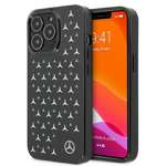 Puzdro MERCEDES Apple iPhone 13 Pro Silver Stars Pattern Black Hardcase