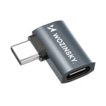Przejściówka kątowa boczna Wozinsky WPKB-01 USB-C - USB-C 40Gb/s 240W 8K OTG - szara