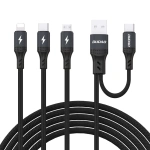 Kabel Dudao L3W USB-A/USB-C do Lightning/USB-C/MicroUSB 66W - czarny